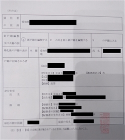 帰化の許可証